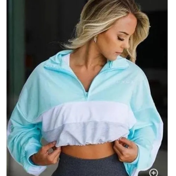 NVGTN Tops - NVGTN Oversized Half Zip Cropped Pullover Sweater size Large